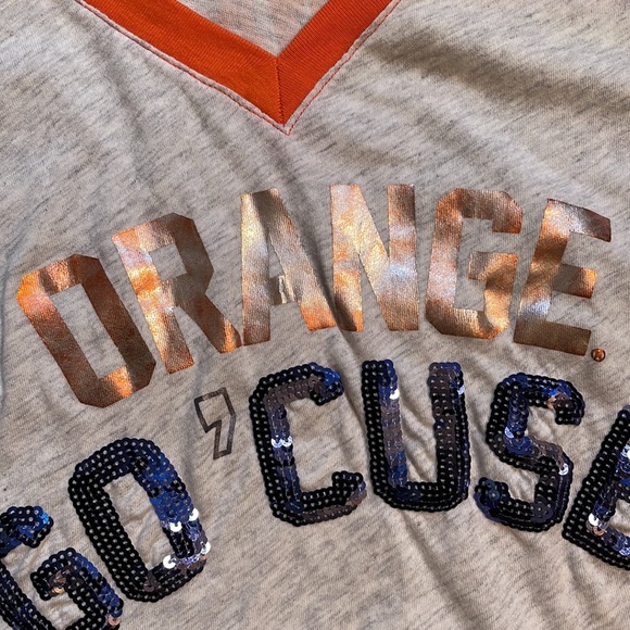 Women’s Victoria Secret Pink Syracuse Orange 🍊 v-neck Longsleeve shirt XS - Picture 3 of 6